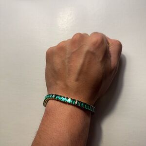 Emerald Tennis Chain Bracelet 14k Gold